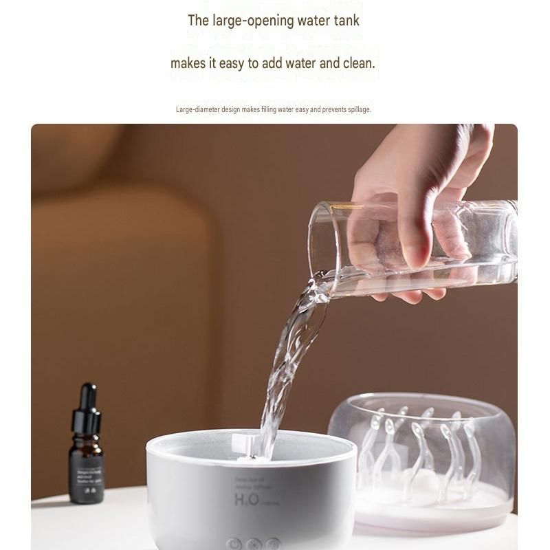 White Jellyfish Aroma Diffuser Humidifier Led Night Light 280ml Usb Essential Oil Diffuser with 3 Timing Modes Color
