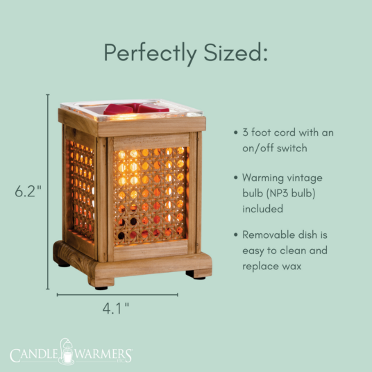Wood & Cane Vintage Bulb Illumination Warmer - by Stevie Buoy